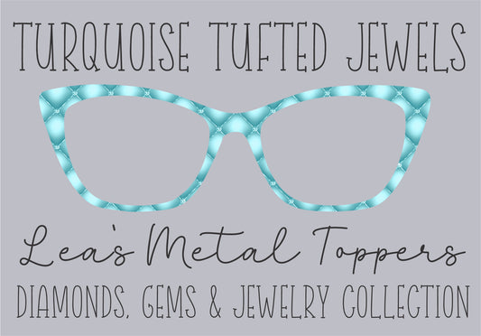 TURQUOISE TUFTED JEWELS Eyewear Frame Toppers COMES WITH MAGNETS