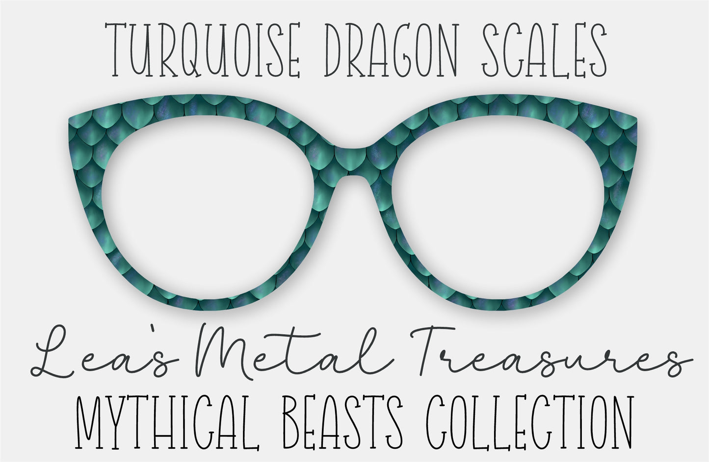 Turquoise Dragon Scales Eyewear Frame Toppers COMES WITH MAGNETS