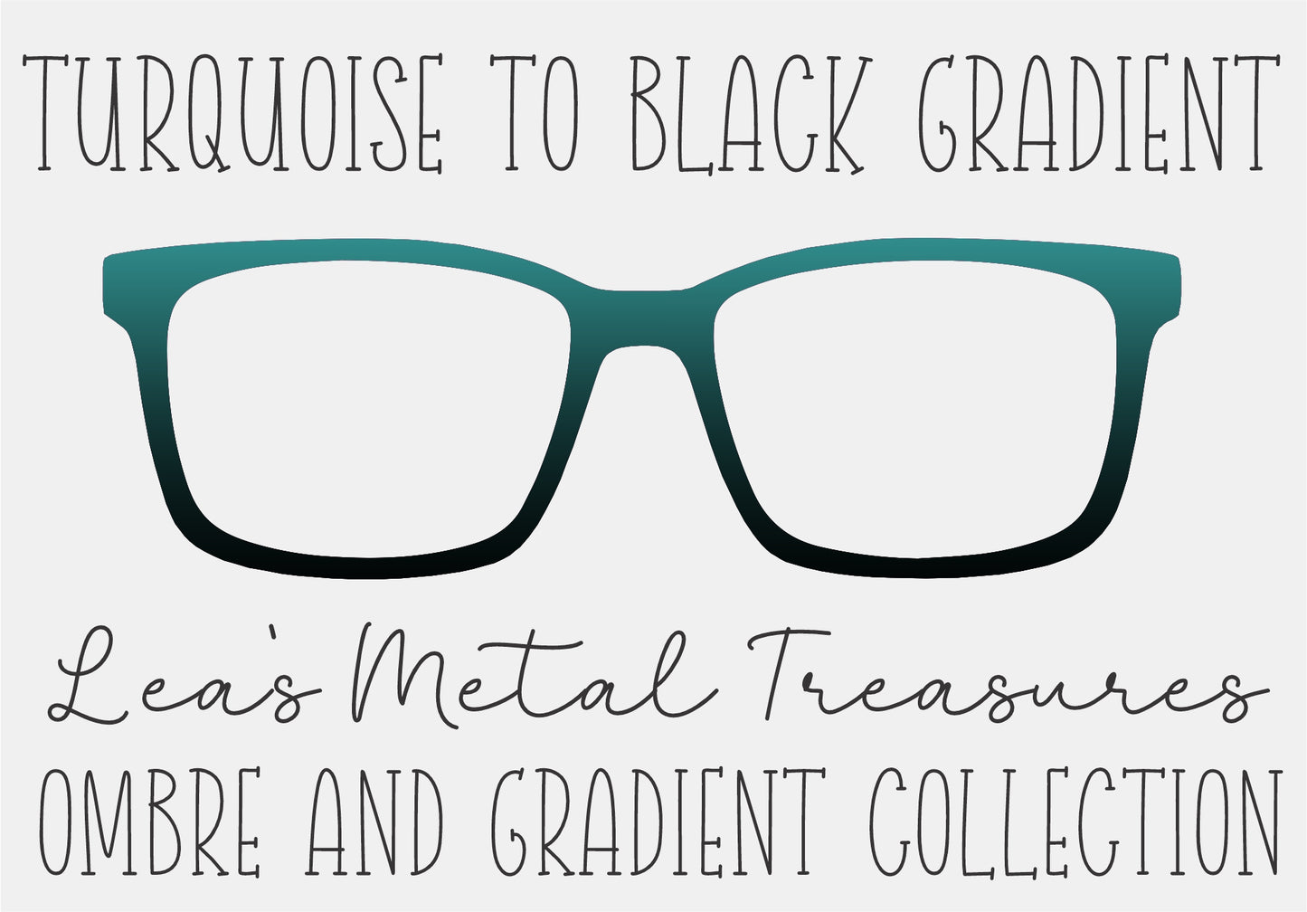 TURQUOISE TO BLACK GRADIENT Eyewear Frame Toppers COMES WITH MAGNETS