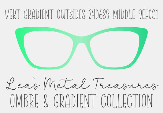Vert Gradient 24d689 outsides 9ef0c1 middle • magnetic eyeglasses cover made of thin metal