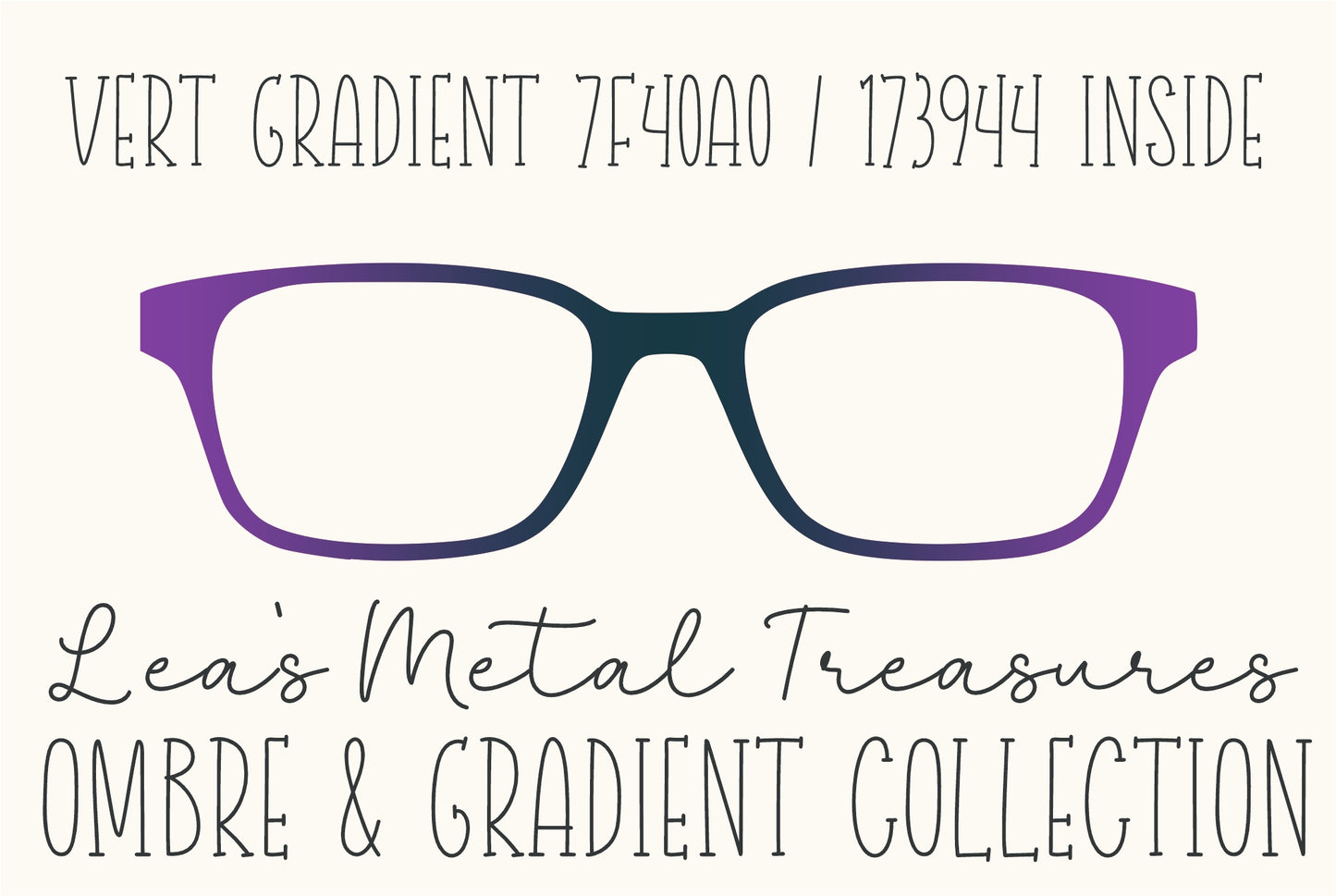 Vertical Gradient 7F40A0/173944 Eyewear Frame Toppers COMES WITH MAGNETS