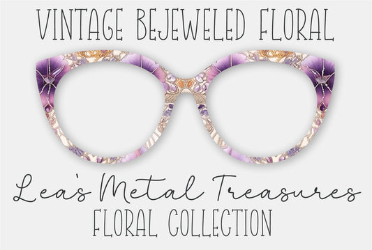 Vintage Bejeweled Floral Eyewear Frame Toppers