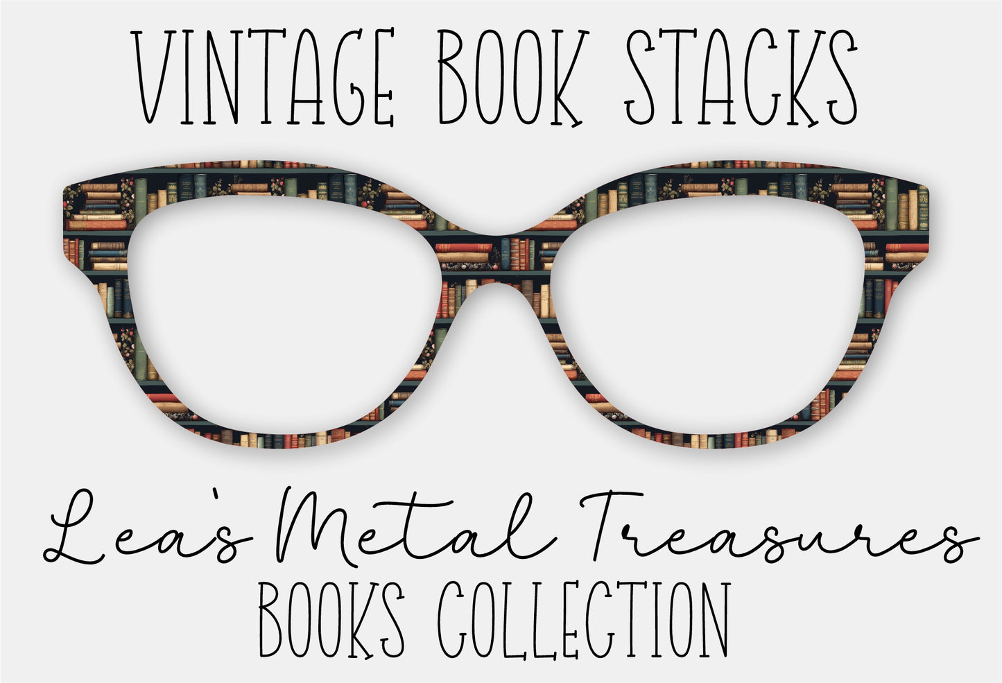 Vintage Book Stacks Eyewear Frame Toppers