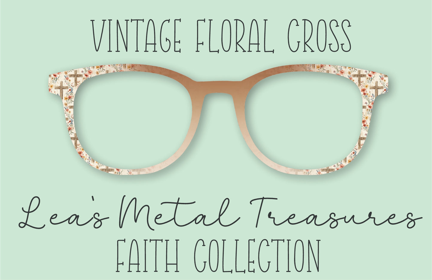 Floral Vintage Cross Eyewear Frame Toppers COMES WITH MAGNETS