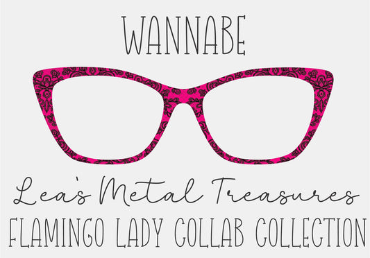 Wannabe Magnetic Eyeglasses Topper • Hot Pink and Black Lace • Flamingo Lady Collab Collection