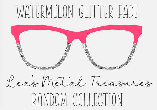 Watermelon Glitter Split - solid 81, silver sequin Eyewear Frame Toppers COMES WITH MAGNETS