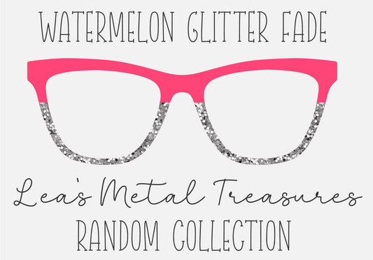 Watermelon Glitter fade - solid 81, silver sequin Eyewear Frame Toppers COMES WITH MAGNETS