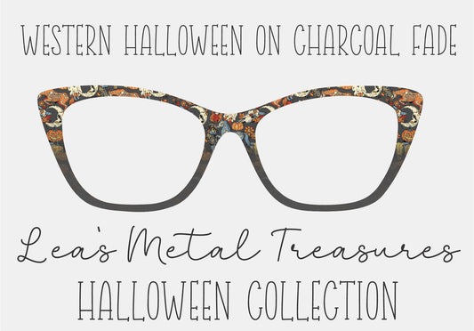 WESTERN HALLOWEEN ON CHARCOAL FADE Eyewear Frame Toppers COMES WITH MAGNETS
