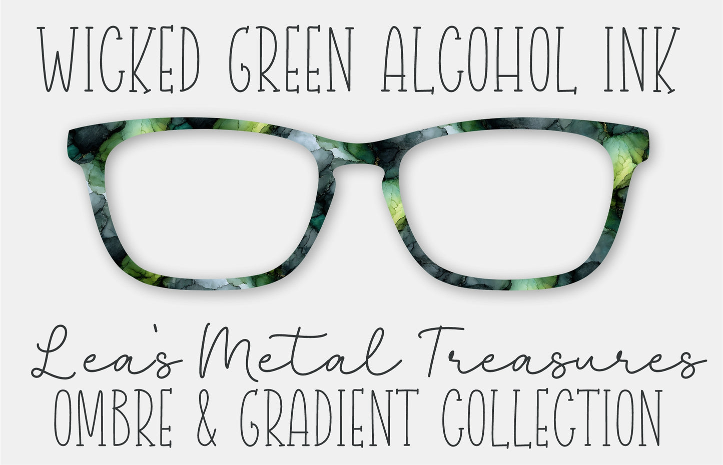 Wicked Green Alcohol Ink Eyewear Frame Toppers