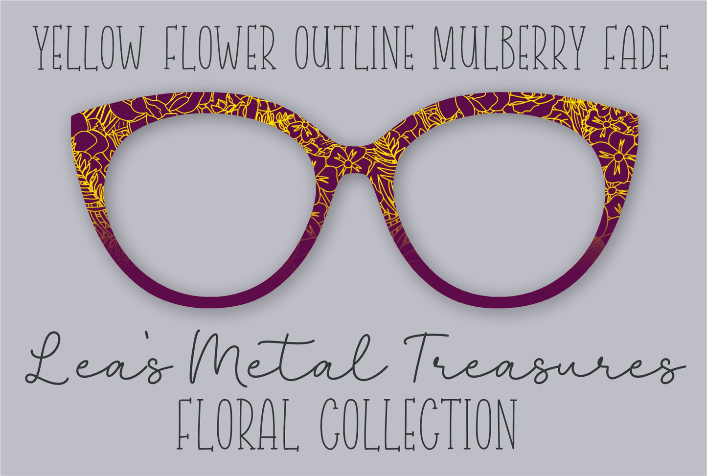 Yellow Flower Outline Mulberry Fade Eyewear Frame Toppers