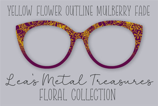 Yellow Flower Outline Mulberry Fade Eyewear Frame Toppers