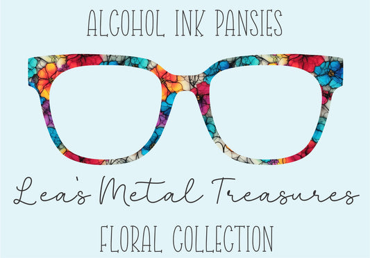 ALCOHOL INK PANSIES Eyewear Frame Toppers COMES WITH MAGNETS