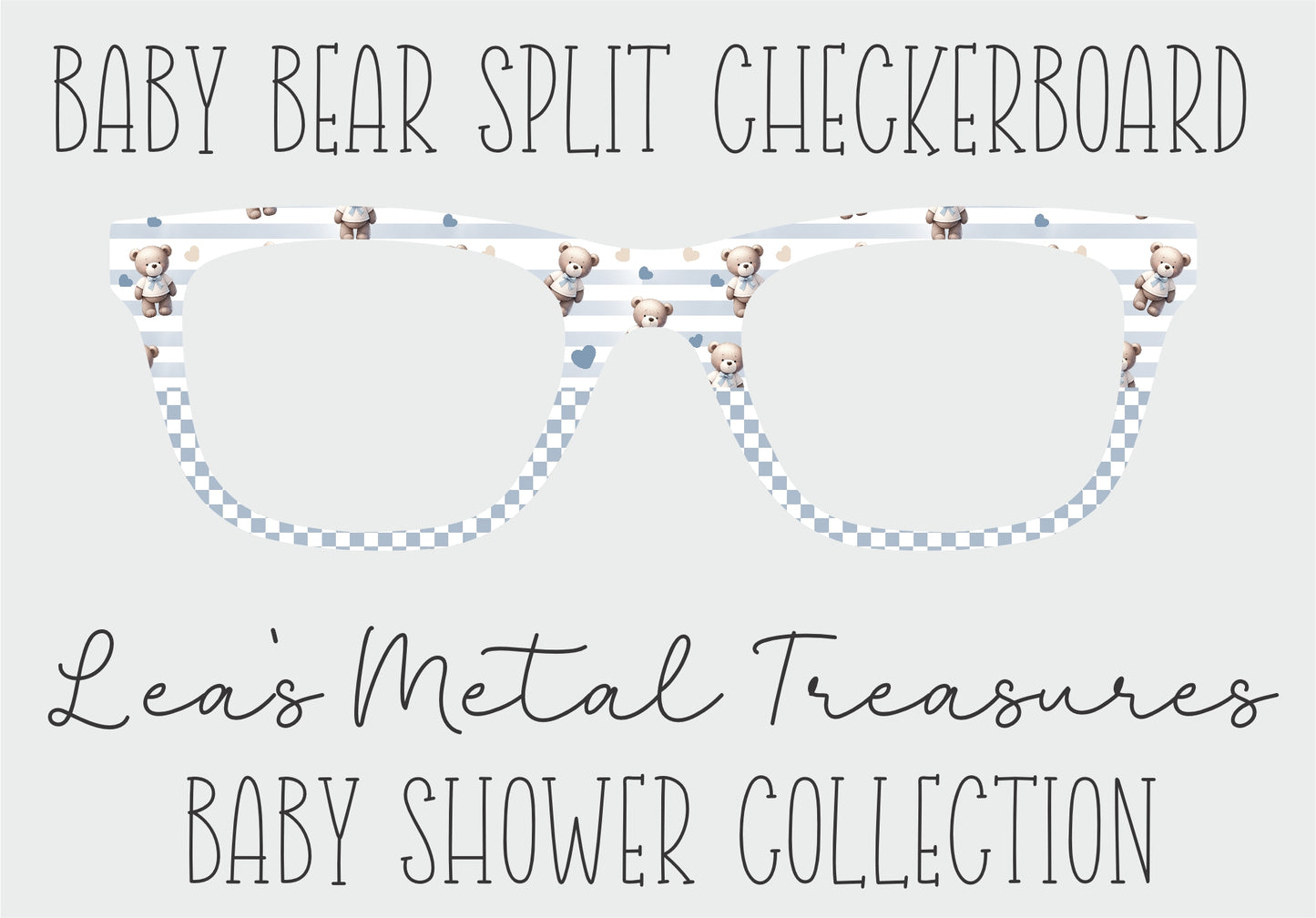 Baby Bear Split Checkerboard Topper COMES WITH MAGNETS