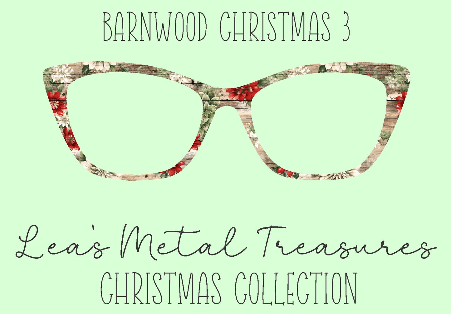 Barn wood Christmas 3 Eyewear Frame Toppers