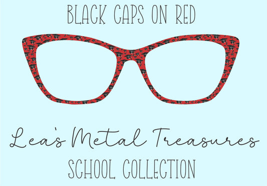 Black Caps on Red • Magnetic Eyeglasses Toppers
