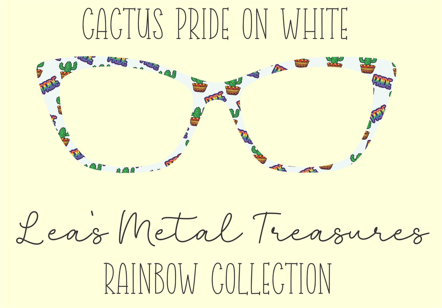 Cactus Pride on White Eyewear Frame Toppers