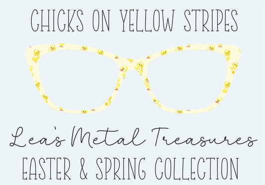 CHICKS ON YELLOW STRIPES Eyewear Frame Toppers COMES WITH MAGNETS