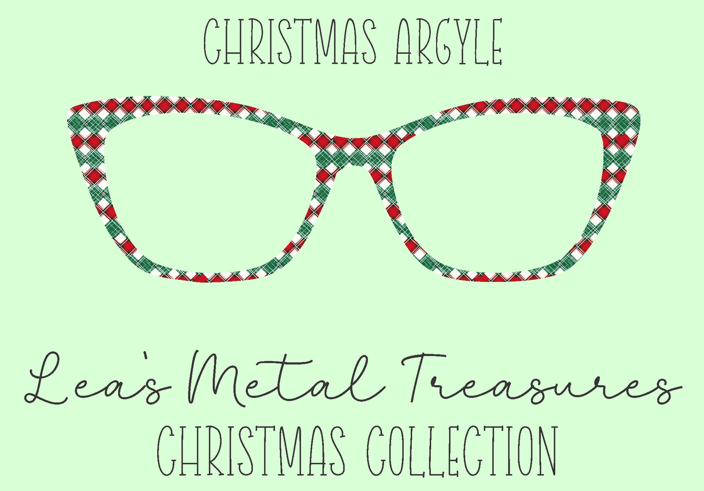 Christmas Argyle Eyewear Frame Toppers