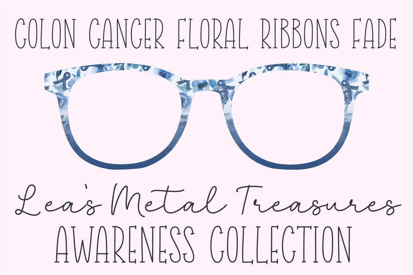 Colon Cancer Floral Ribbon Fade Frame Toppers COMES WITH MAGNETS