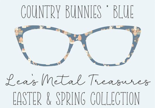COUNTRY BUNNIES BLUE Eyewear Frame Toppers COMES WITH MAGNETS