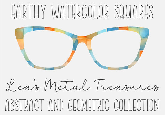 Earthly Watercolor Squares Eyewear Frame Toppers COMES WITH MAGNETS