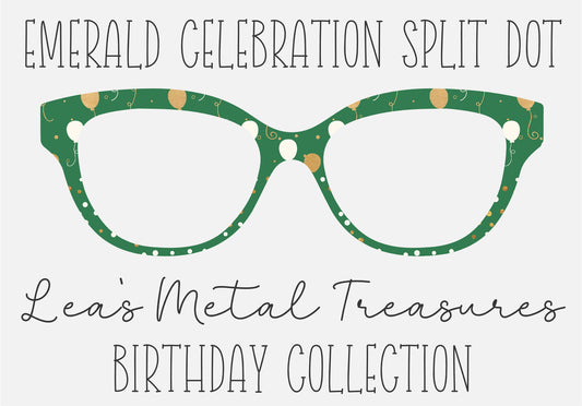 EMERALD CELEBRATION SPLIT DOT Eyewear Toppers COMES WITH MAGNETS