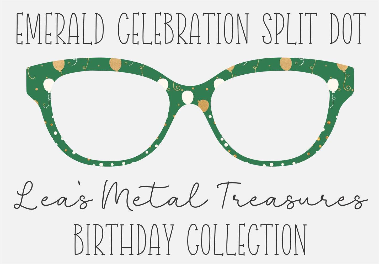 EMERALD CELEBRATION SPLIT DOT Eyewear Toppers COMES WITH MAGNETS