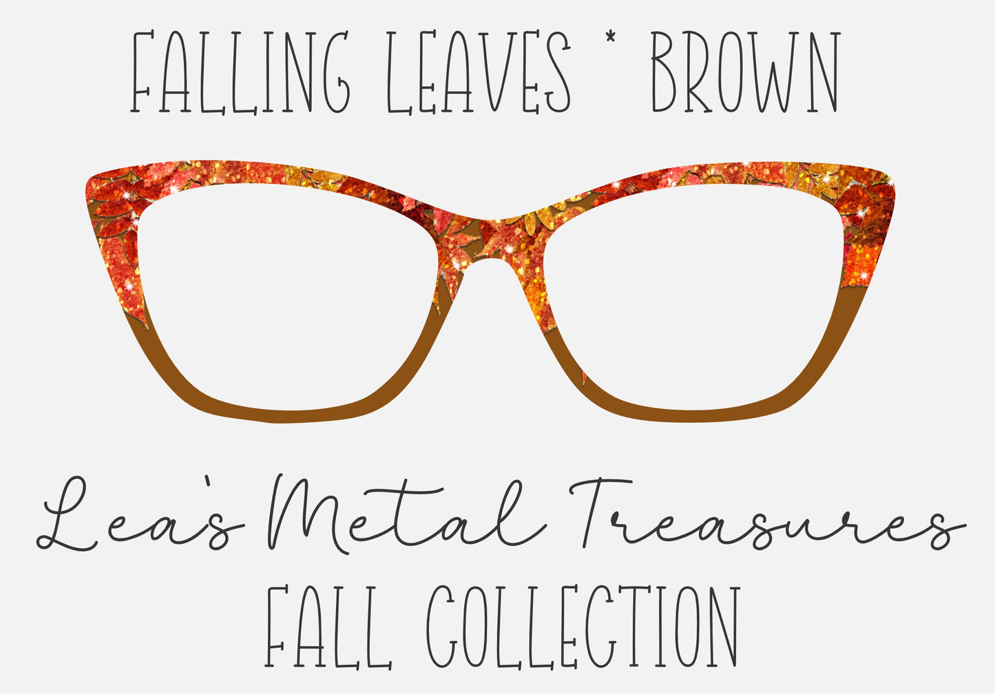 Falling Leaves Brown Burlap Eyewear Toppers COMES WITH MAGNETS