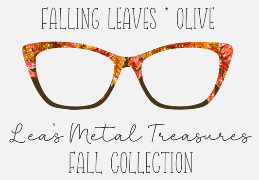 Falling Leaves Olive Burlap Eyewear Toppers COMES WITH MAGNETS