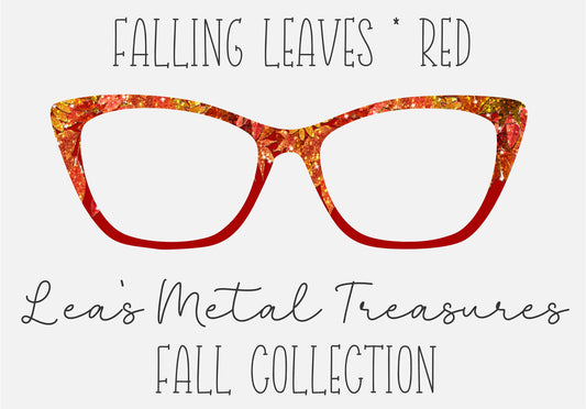 Falling Leaves Red Burlap Eyewear Toppers COMES WITH MAGNETS