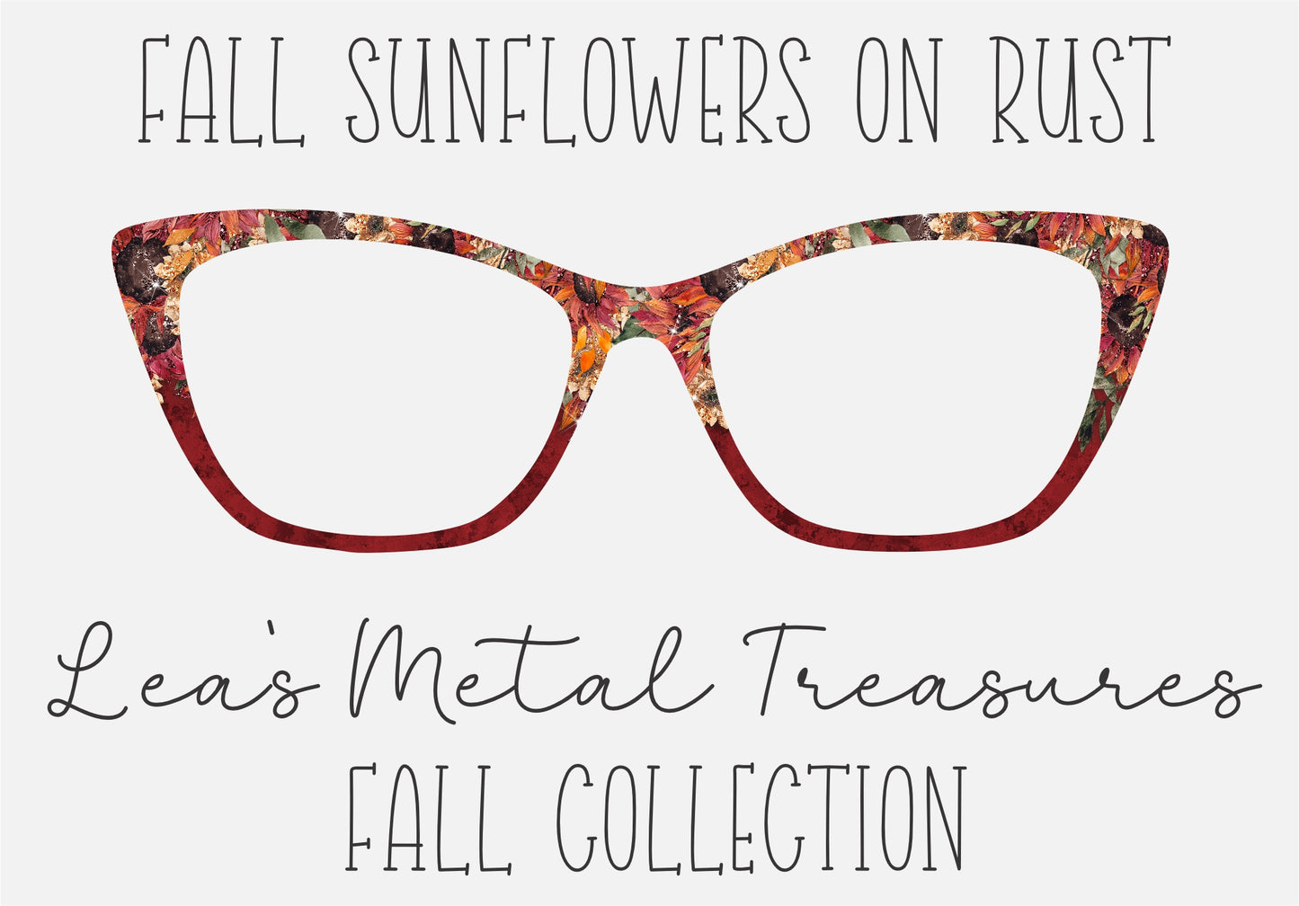 Fall Sunflowers on Rust Eyewear Toppers COMES WITH MAGNETS