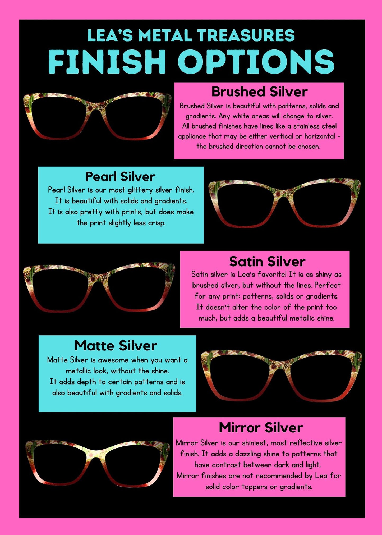 Custom Metal Eyeglasses Magnetic Topper - or manually type in one of Lea's pattern names