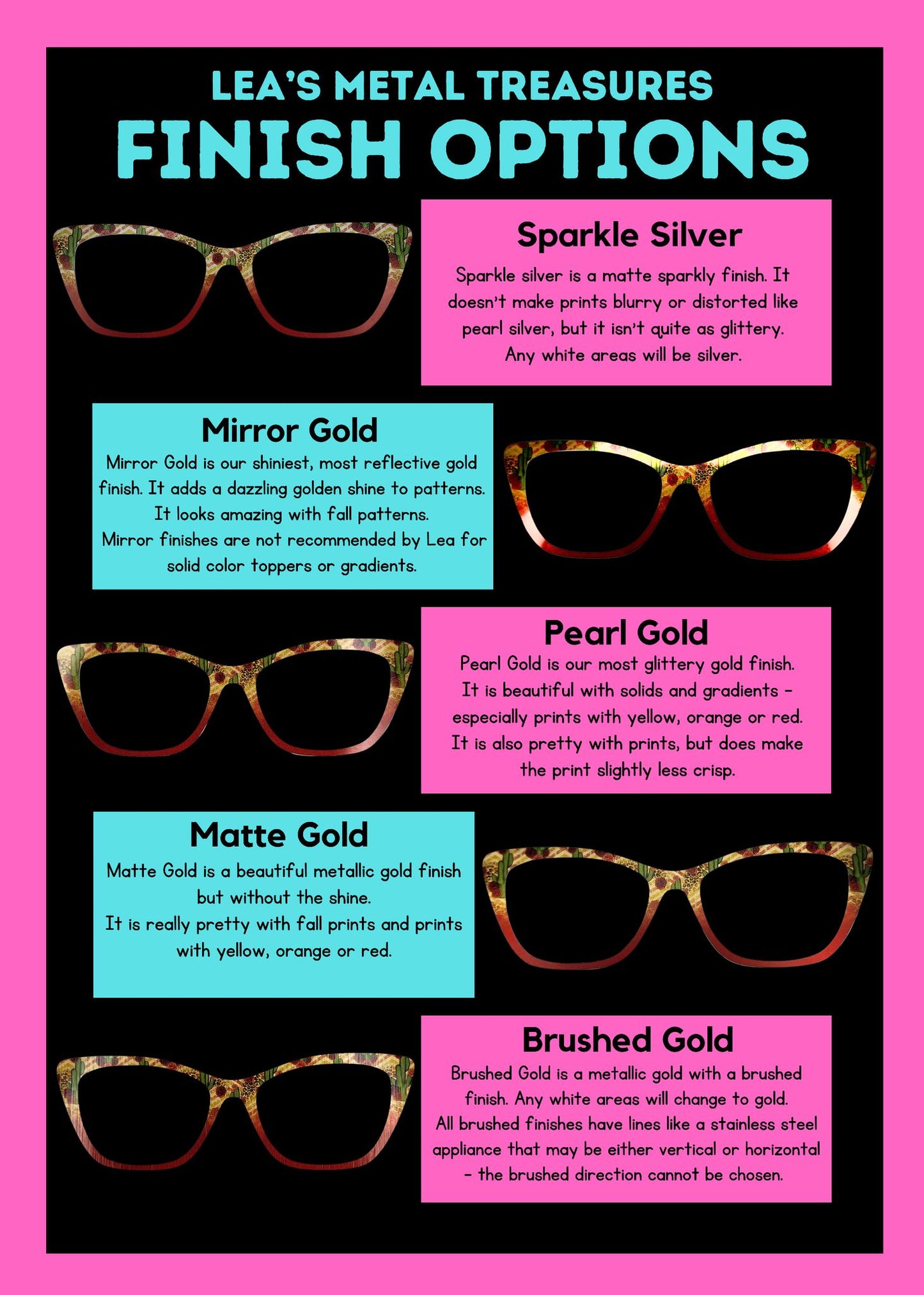 Custom Metal Eyeglasses Magnetic Topper - or manually type in one of Lea's pattern names