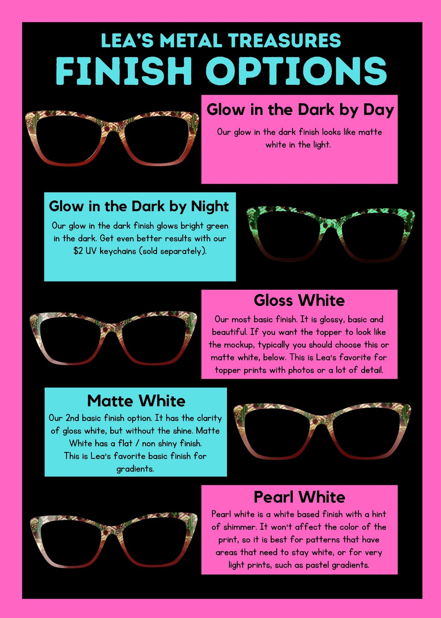 Custom Metal Eyeglasses Magnetic Topper - or manually type in one of Lea's pattern names