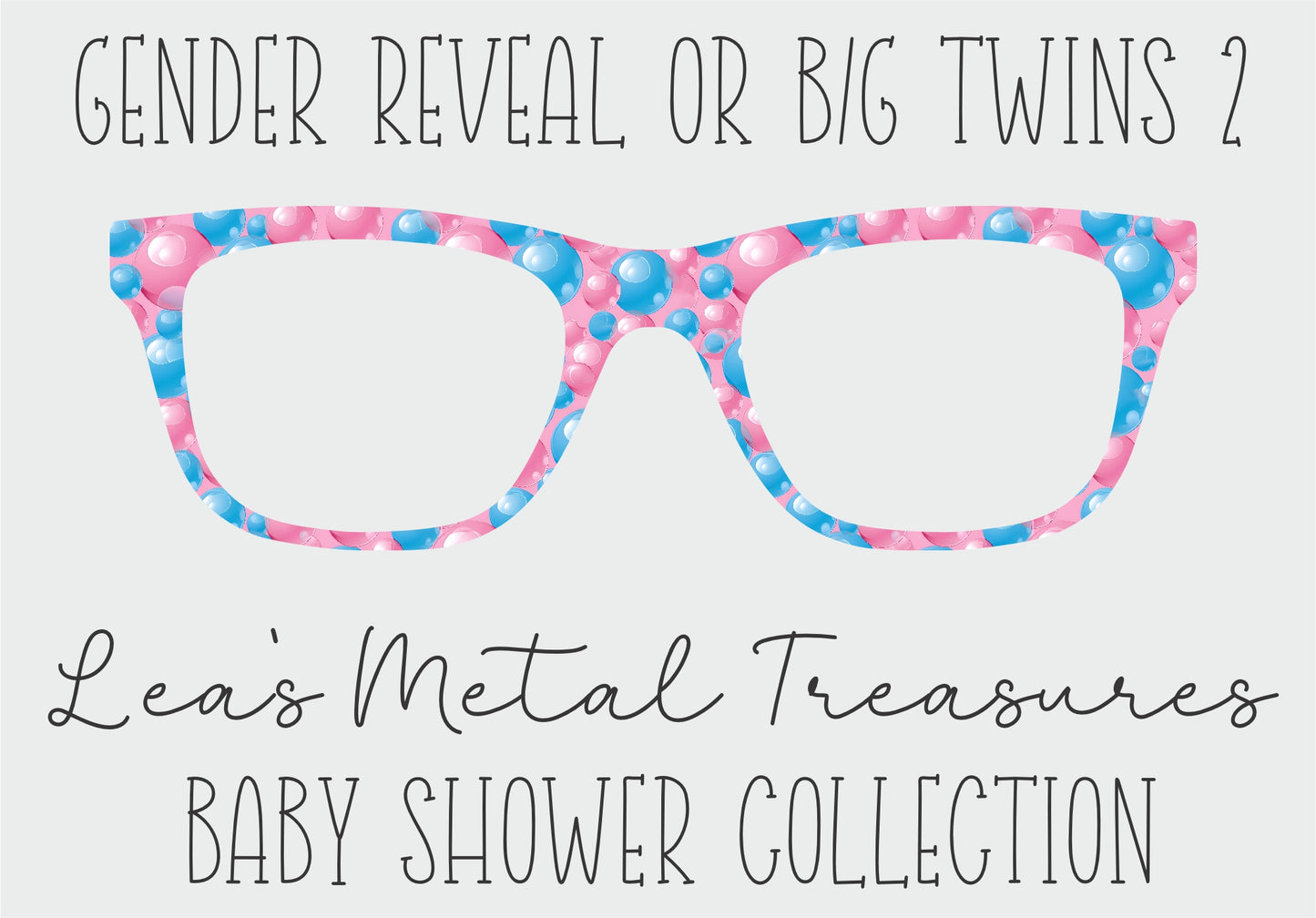 Gender Reveal B-G Twins 2 TOPPER COMES WITH MAGNETS