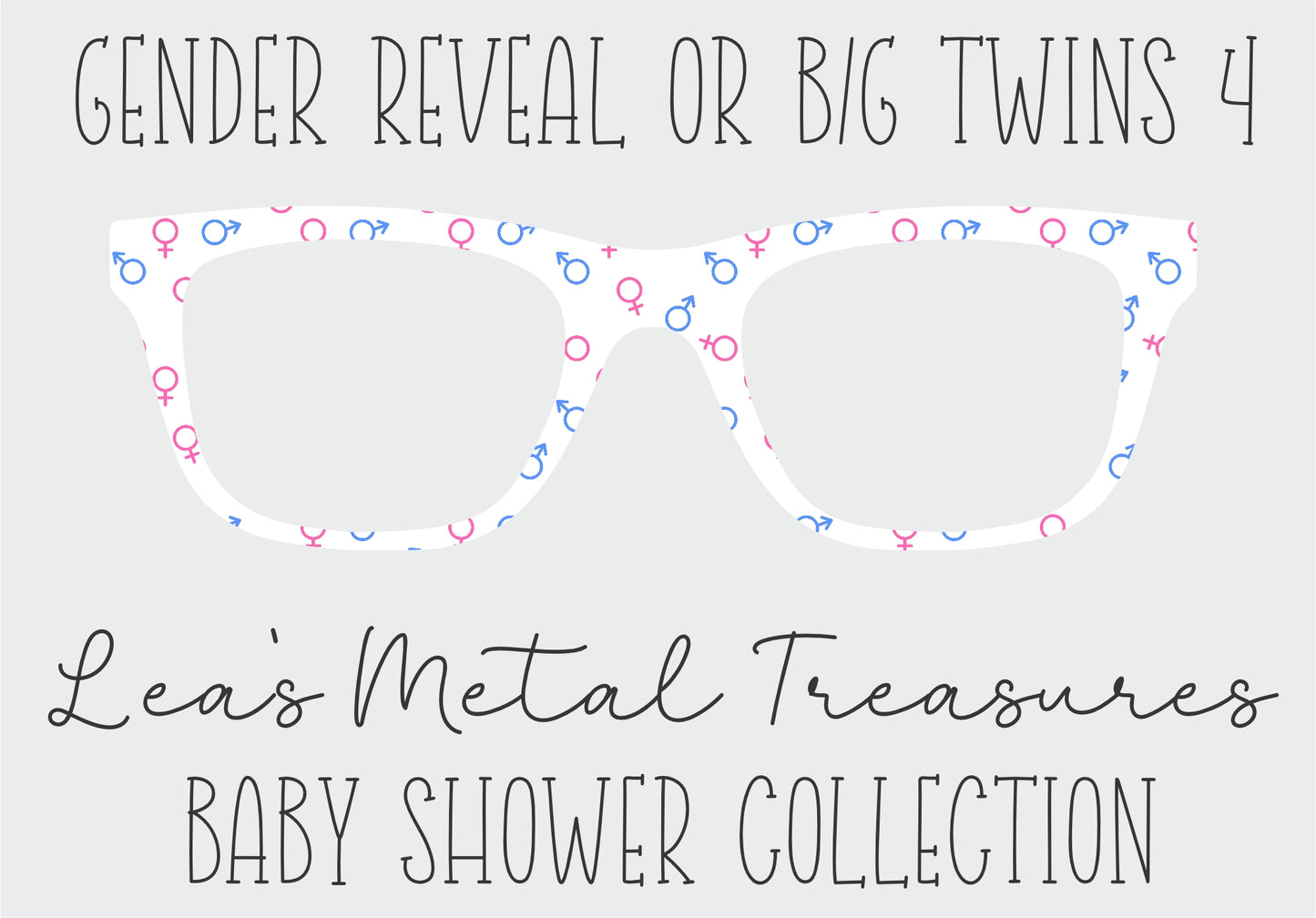 Gender Reveal B-G Twins 4 TOPPER COMES WITH MAGNETS
