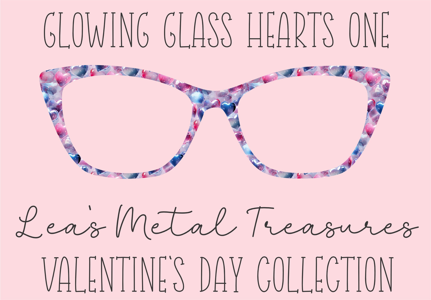 Glowing Glass Hearts One Eyewear Printed Magnetic Eyeglasses Topper