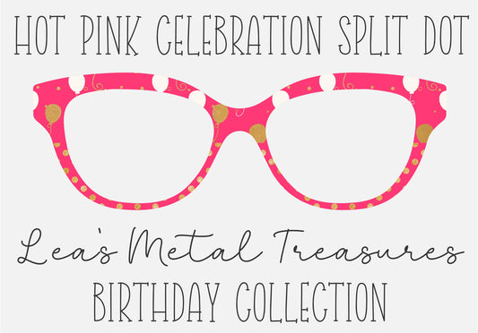 HOT PINK CELEBRATION SPLIT DOT Eyewear Toppers COMES WITH MAGNETS