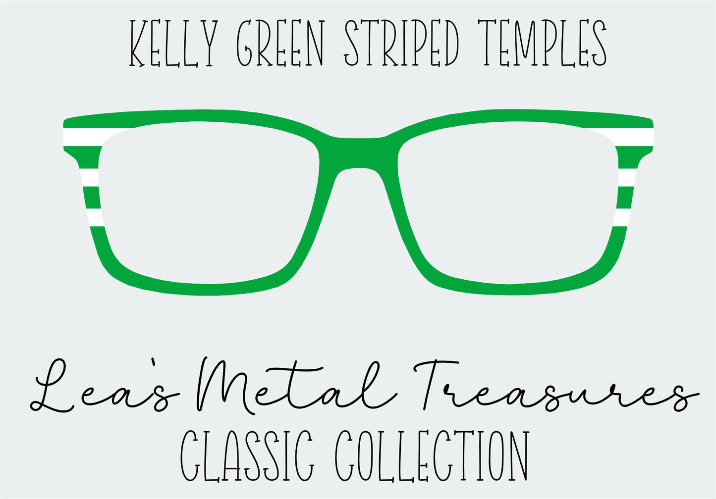 Kelly Green Striped Templates Eyewear Frame Toppers