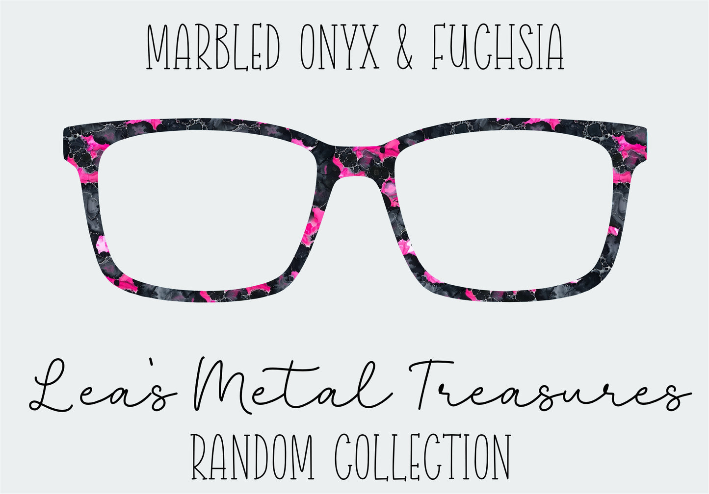 Marbed Onyx and Fuchia Eyewear Frame Toppers