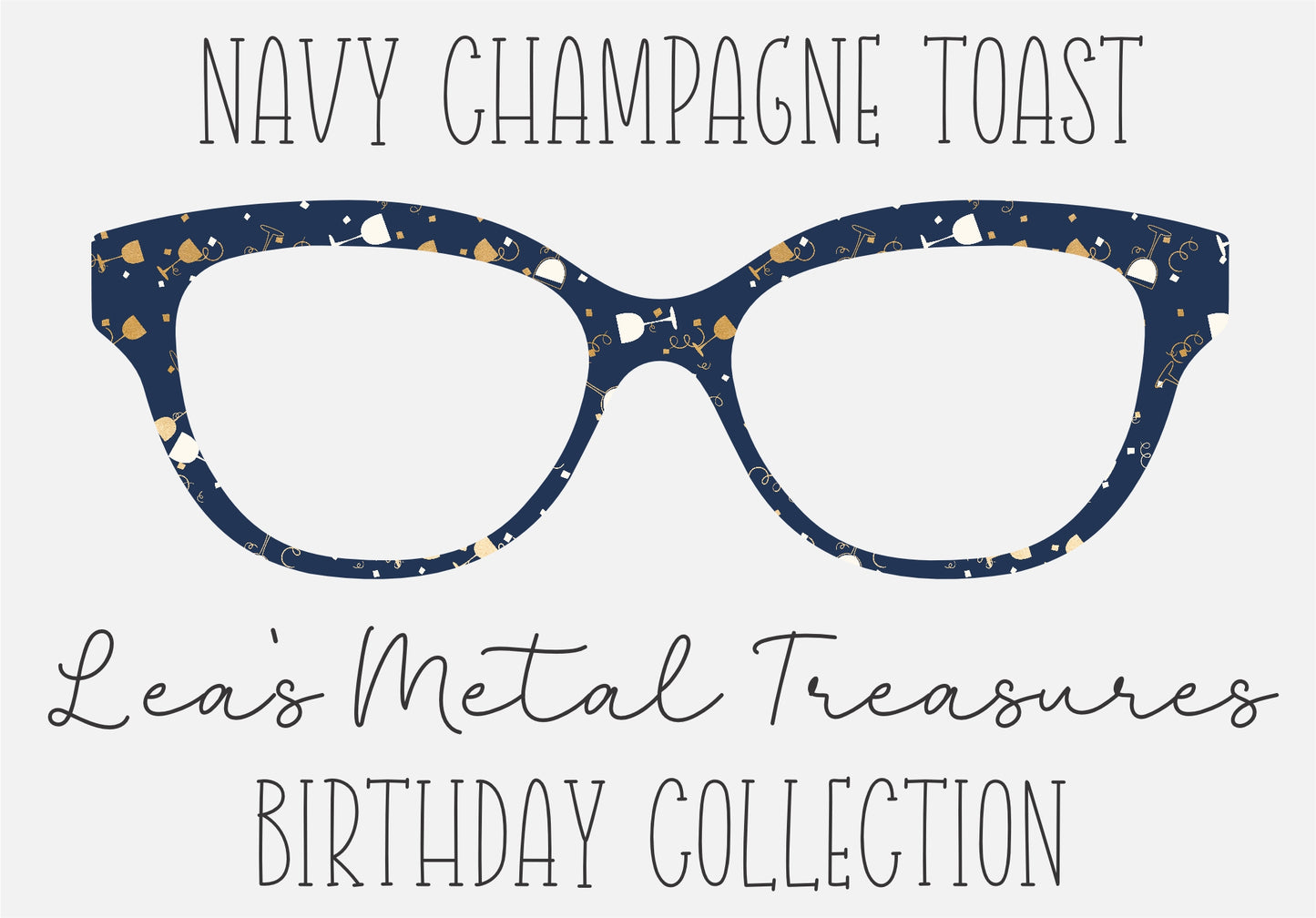 NAVY CHAMPAGNE TOAST Eyewear Toppers COMES WITH MAGNETS