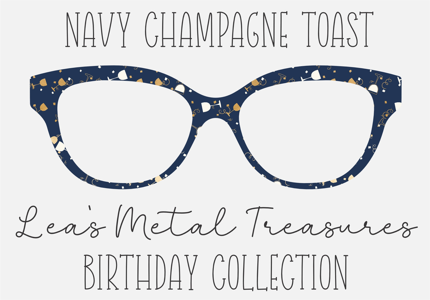 NAVY CHAMPAGNE TOAST  Eyewear Toppers COMES WITH MAGNETS