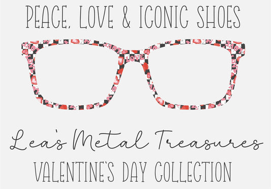Peace Love and Iconic Shoes Eyewear Printed Magnetic Eyeglasses Topper