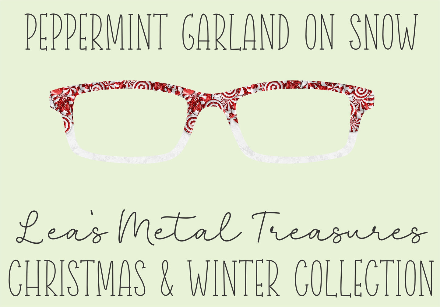 Peppermint Garland on SnowEyewear Toppers COMES WITH MAGNETS