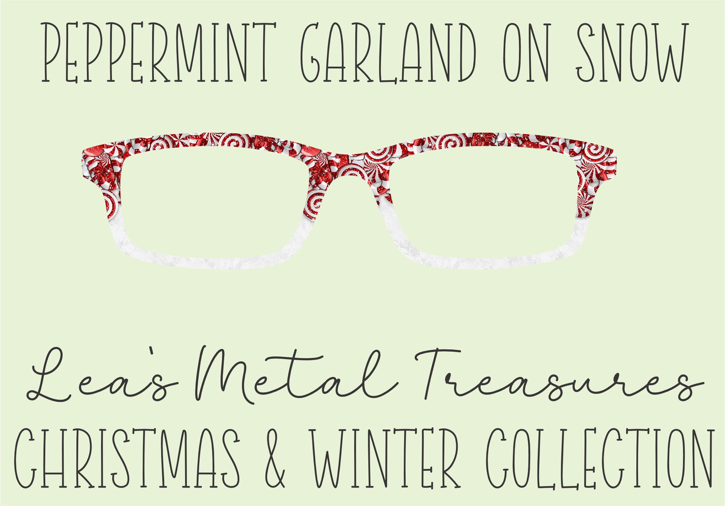 Peppermint Garland  on SnowEyewear Toppers COMES WITH MAGNETS