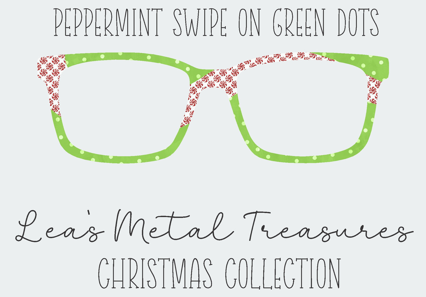 Peppermint Swipe with Green Dots Eyewear Frame Toppers