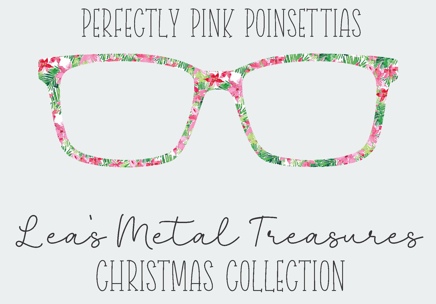 Perfectly Pink Poinsettias Eyewear Frame Toppers