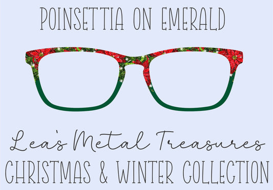 Poinsettia on Emerald Eyewear Toppers COMES WITH MAGNETS