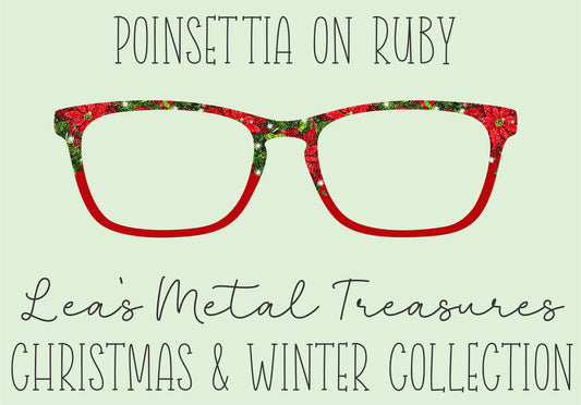 Poinsettia on Ruby Eyewear Toppers COMES WITH MAGNETS