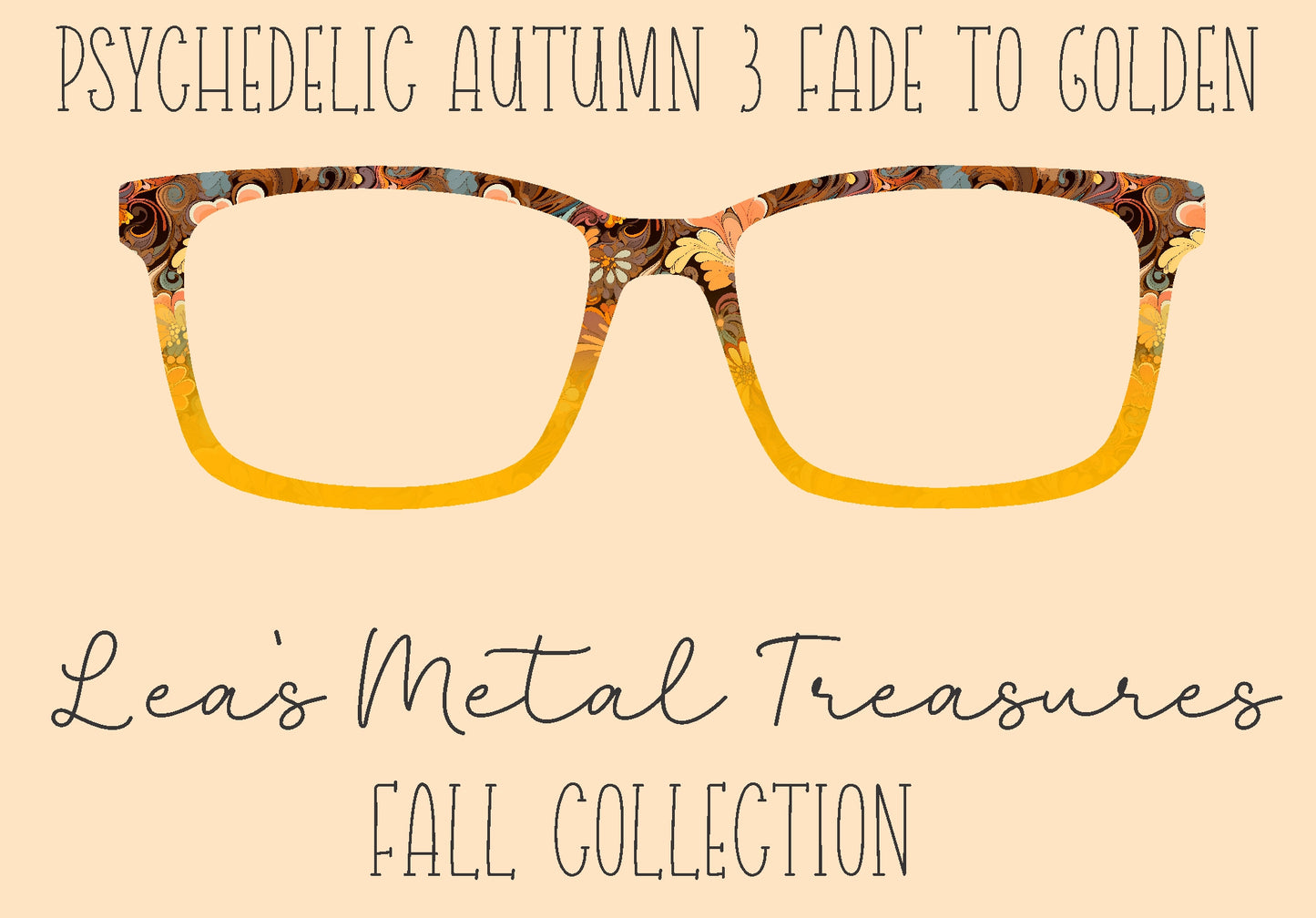 Psychedelic Autumn 3 Vertical Fade to Golden Print Eyewear Frame Toppers
